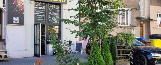 Zielony kącik przed Smaczno na Skłodowskiej