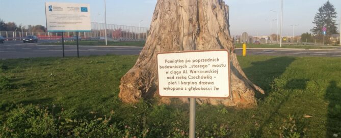 Pamiątkowy pień na rondzie 100-lecia KUL