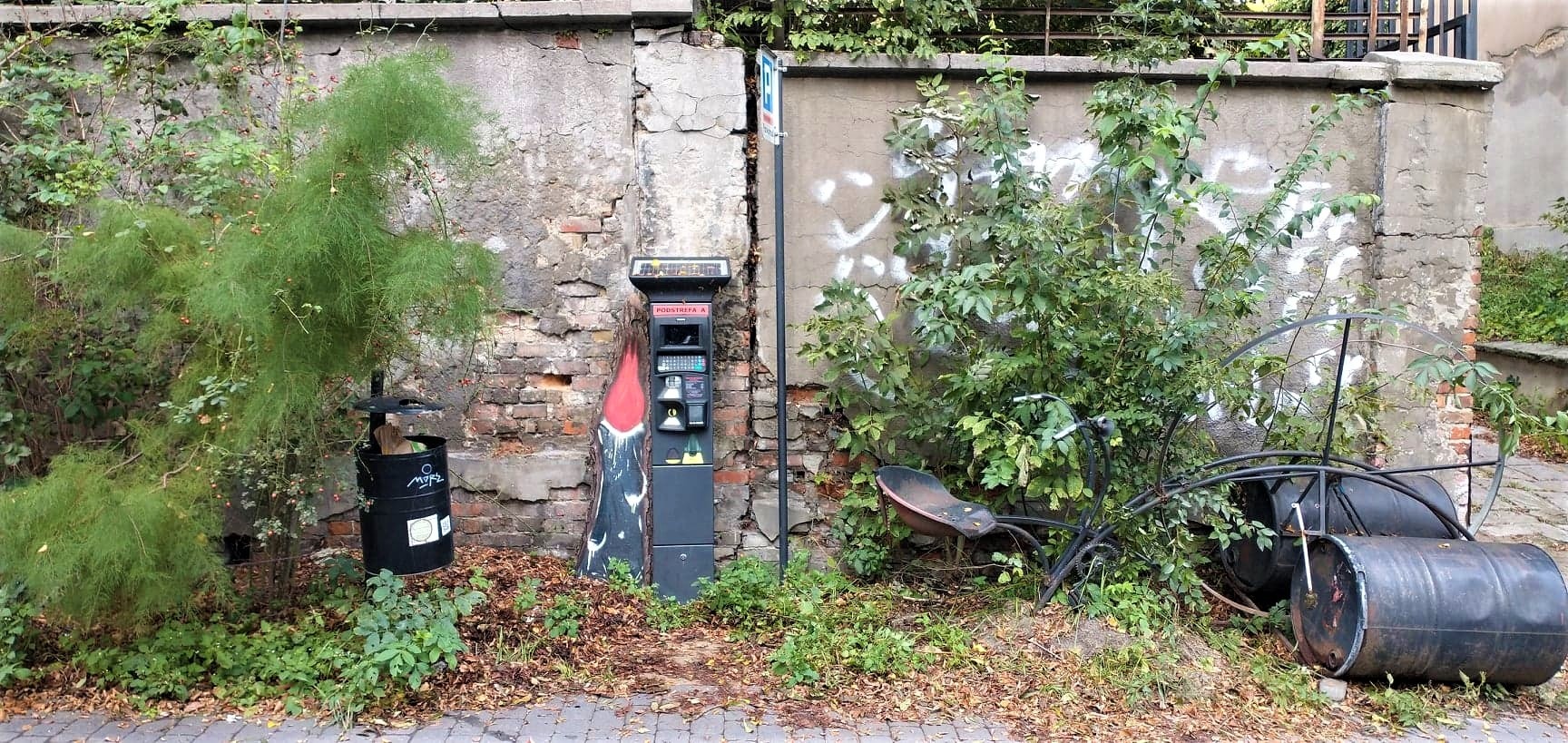 Porzucony parkometr na Żmigrodzie