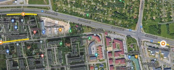 Mapa z zaznaczonym miejscem.