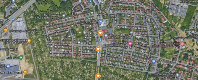 Mapa z zaznaczonym miejscem.