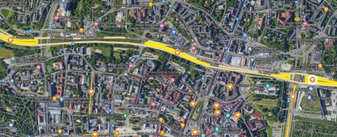 Mapa z zaznaczonym miejscem.