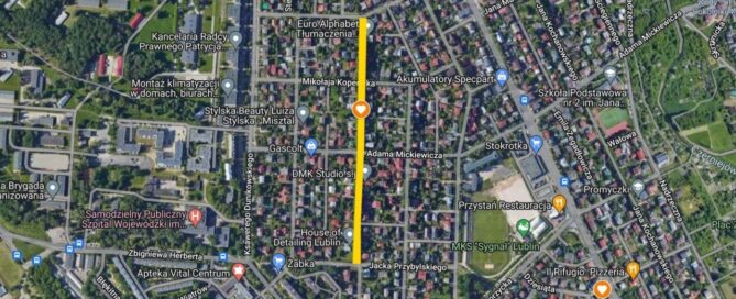 Mapa z zaznaczonym miejscem.