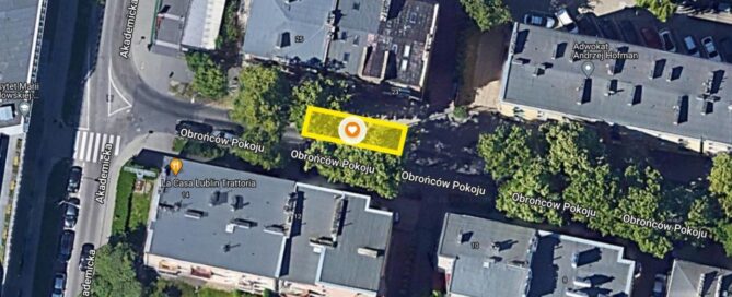 Mapa z oznaczonym miejscem.