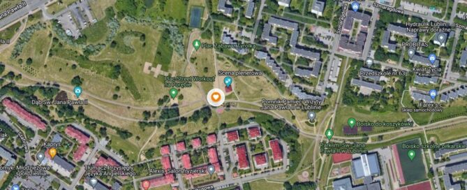 Mapa z zaznaczonym miejscem.