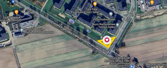 Mapa z zaznaczonym miejscem.