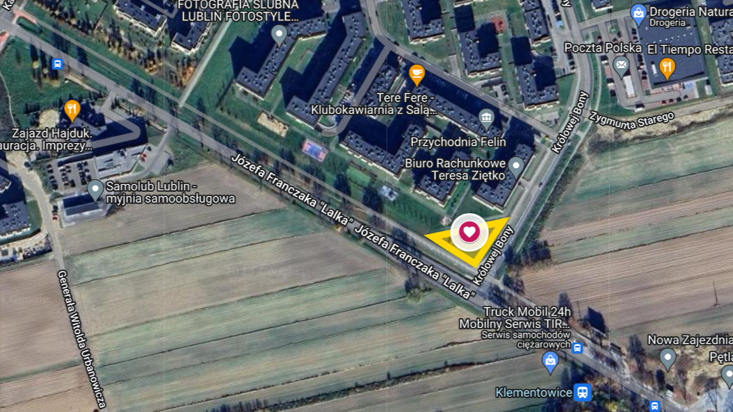 Mapa z zaznaczonym miejscem.