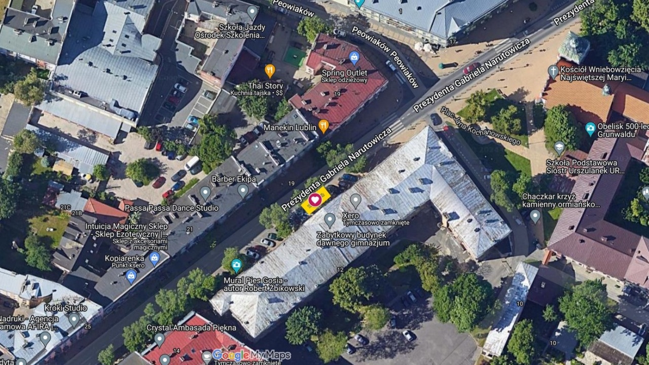 Mapa z zaznaczonym miejscem.