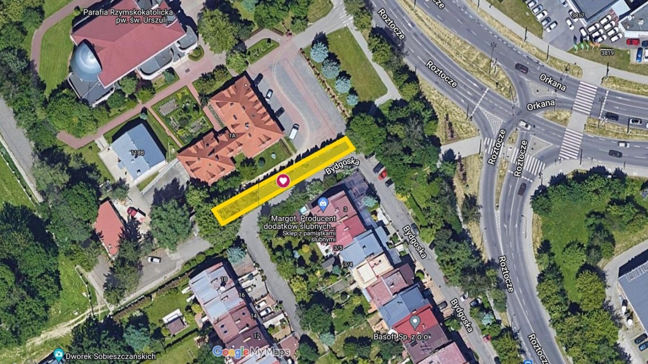 Mapa z zaznaczonym miejscem.
