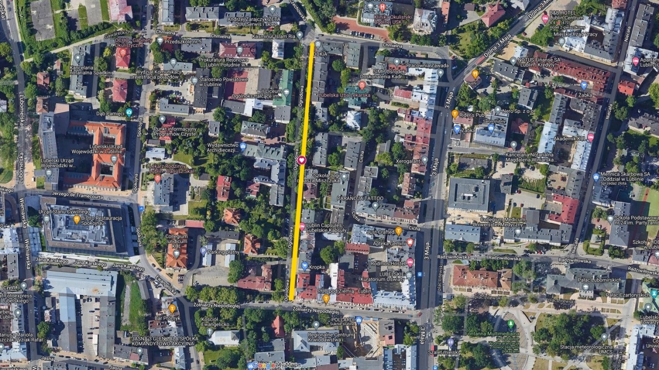 Mapa z zaznaczonym miejscem.