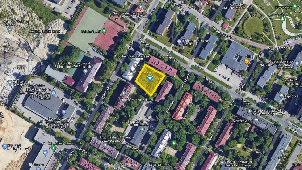 Mapa z zaznaczonym miejscem.
