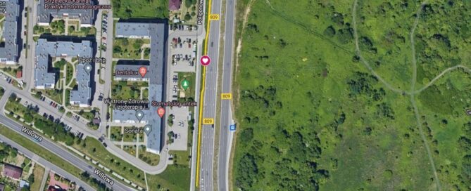 Mapa z zaznaczonym miejscem.