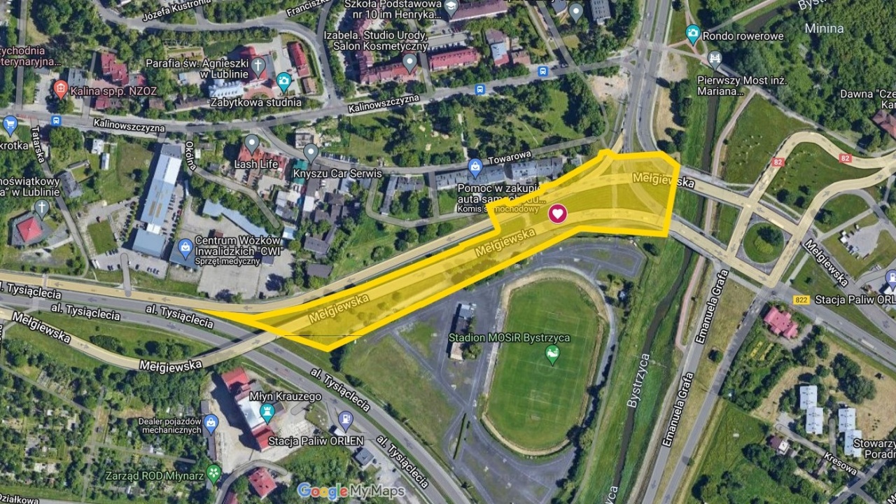 Mapa z zaznaczonym miejscem.