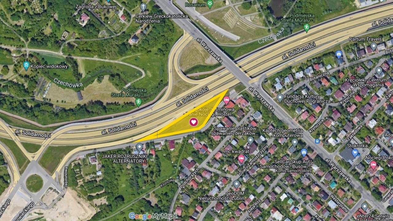 Mapa z zaznaczonym miejscem.
