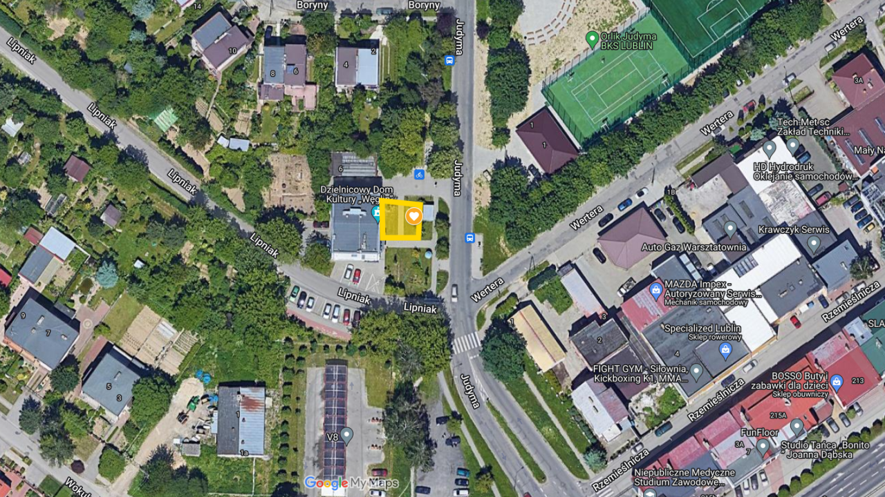 Mapa z zaznaczonym miejscem.