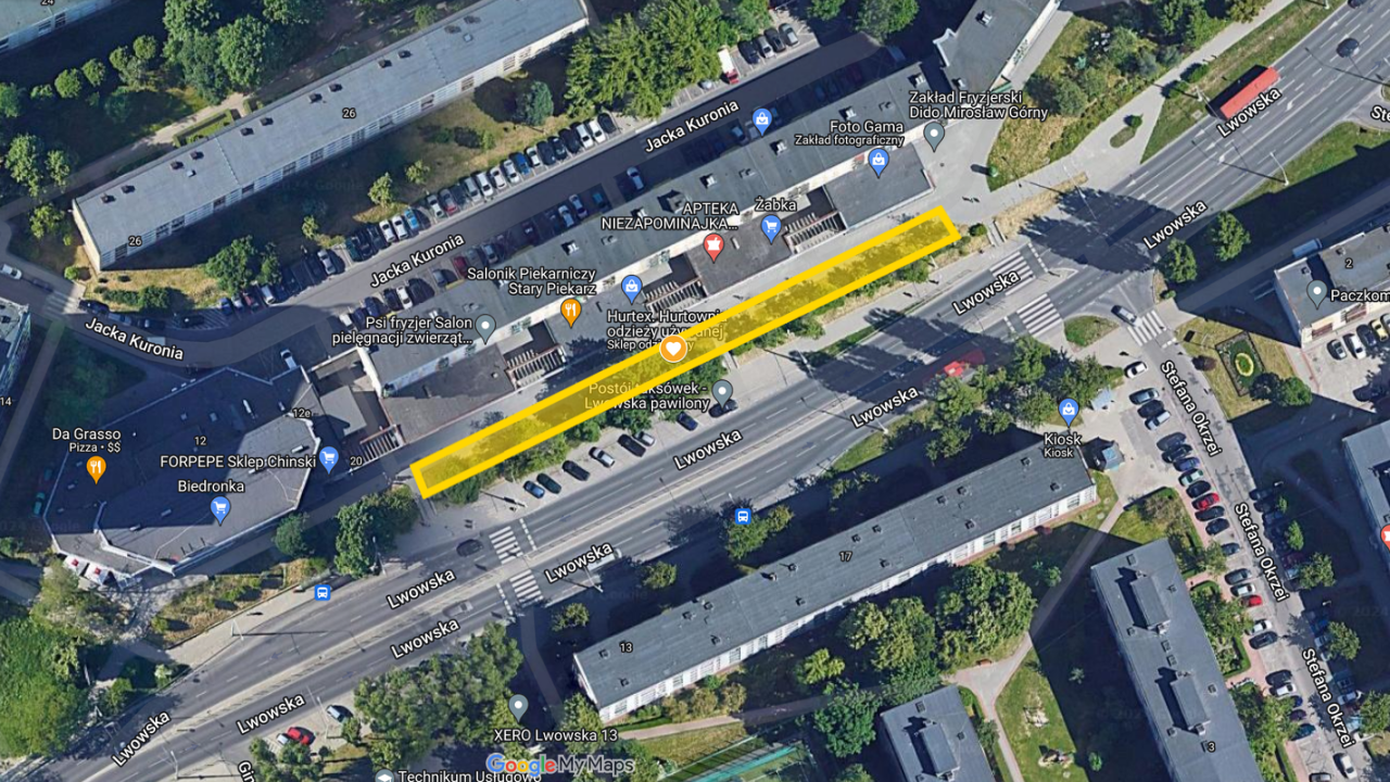 Mapa z zaznaczonym miejscem.
