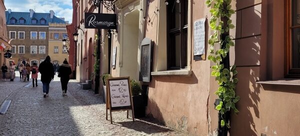 Pnącza oplatające rynnę, przy jednej z uliczek Starego Miasta.